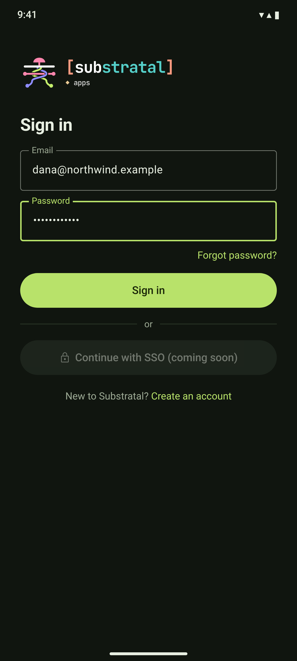 AUTH-01/02 · Sign in & two-factor — dark
