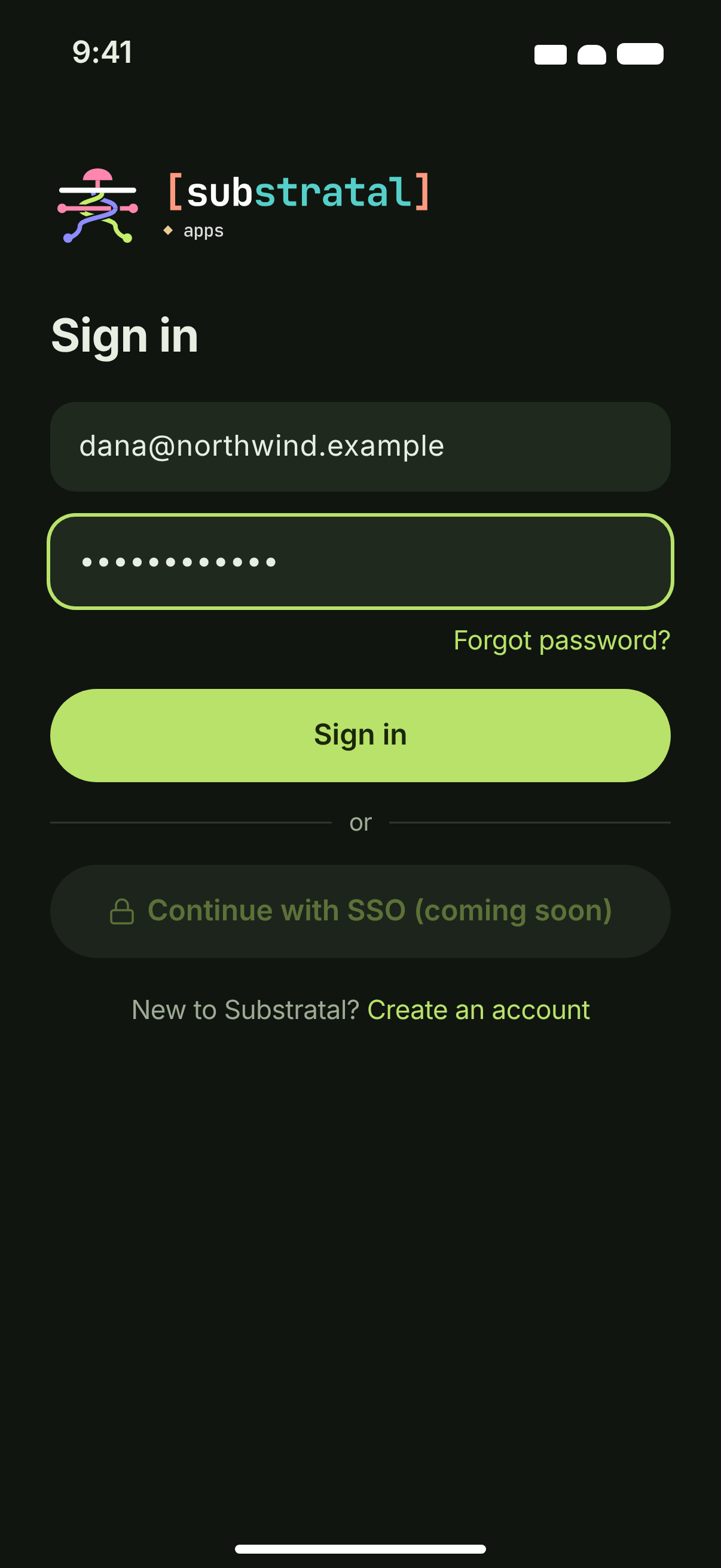 AUTH-01/02 · Sign in & two-factor — dark