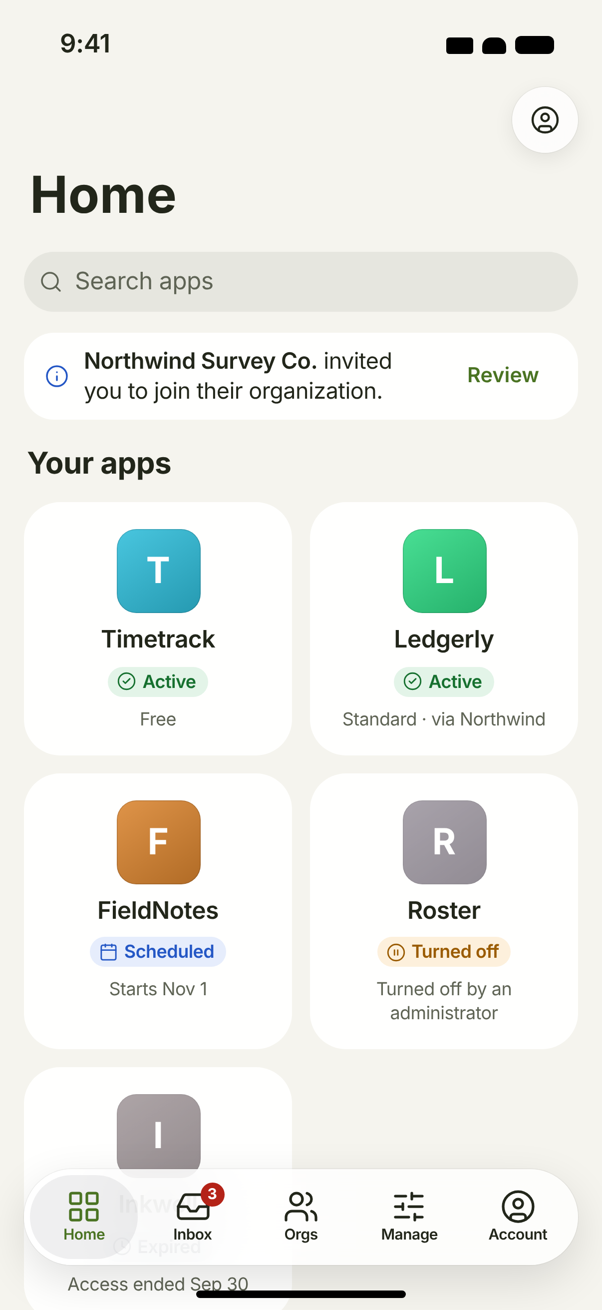 APP-01 · Home — My Apps (Free/Standard tiers) — light