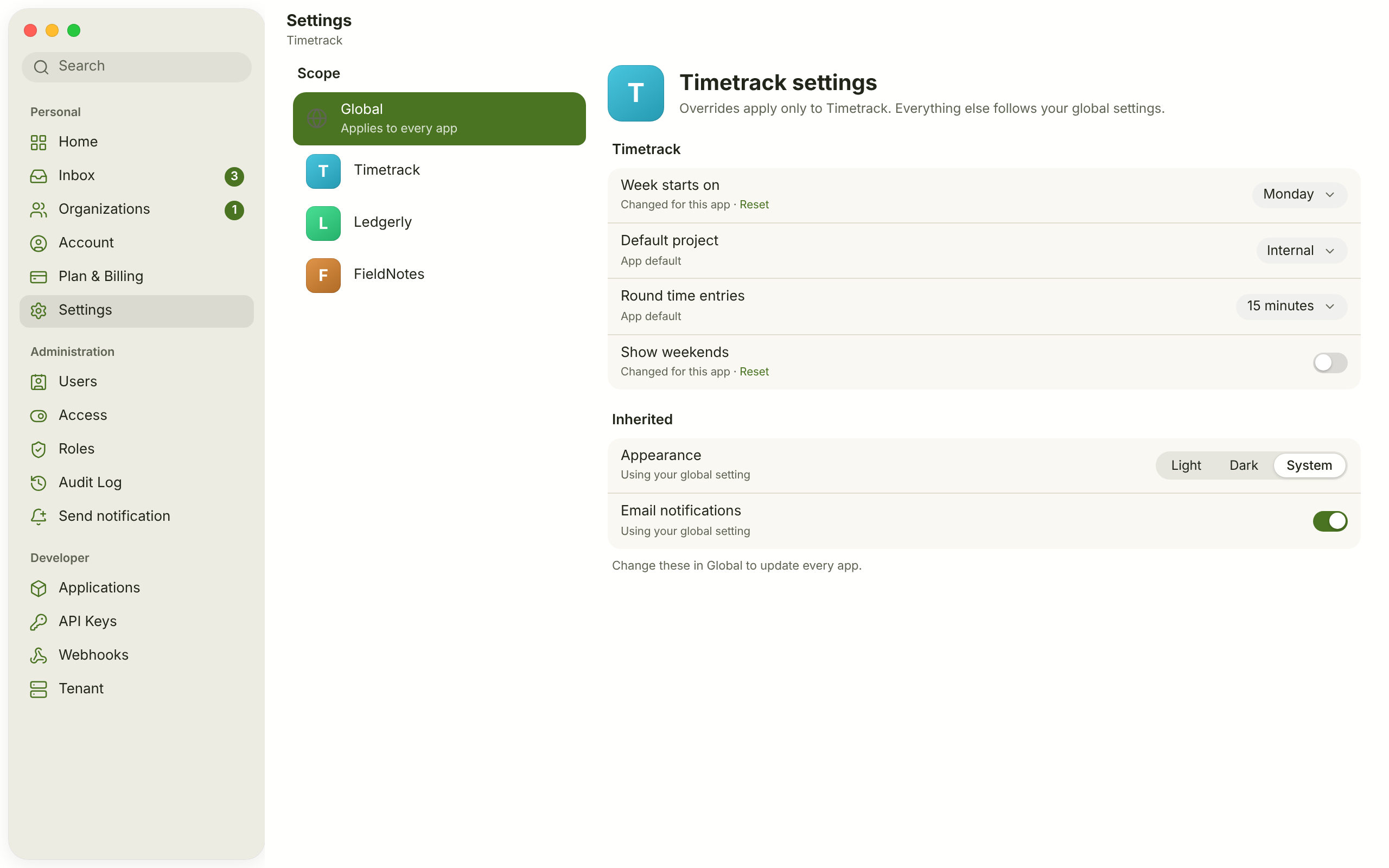 SET-02 · Settings — per app — light