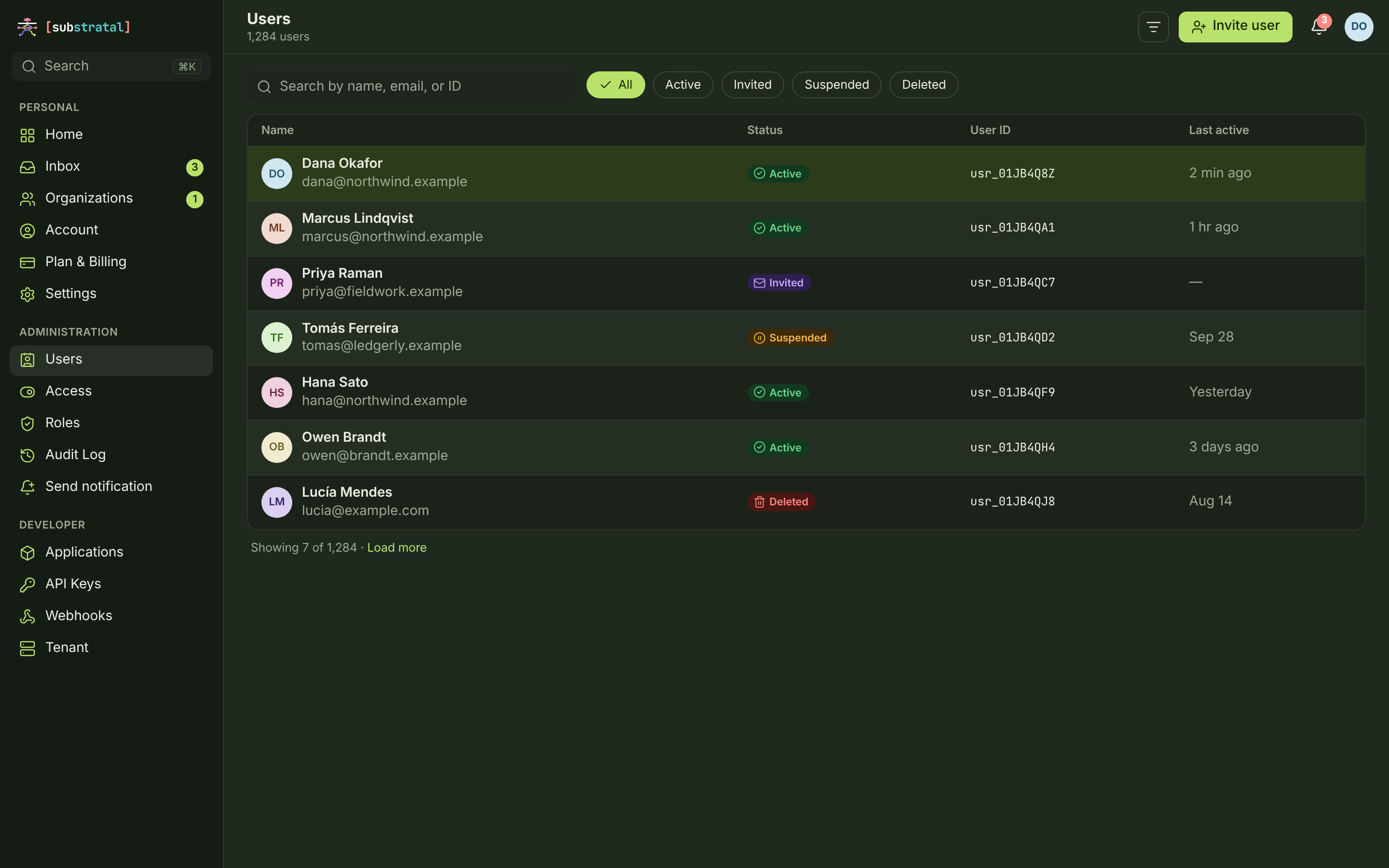 USR-01 · Users — desktop — dark