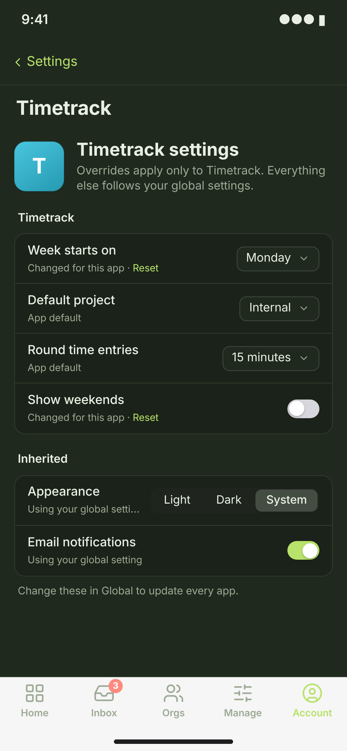 SET-02 · Settings — per app — phone — dark