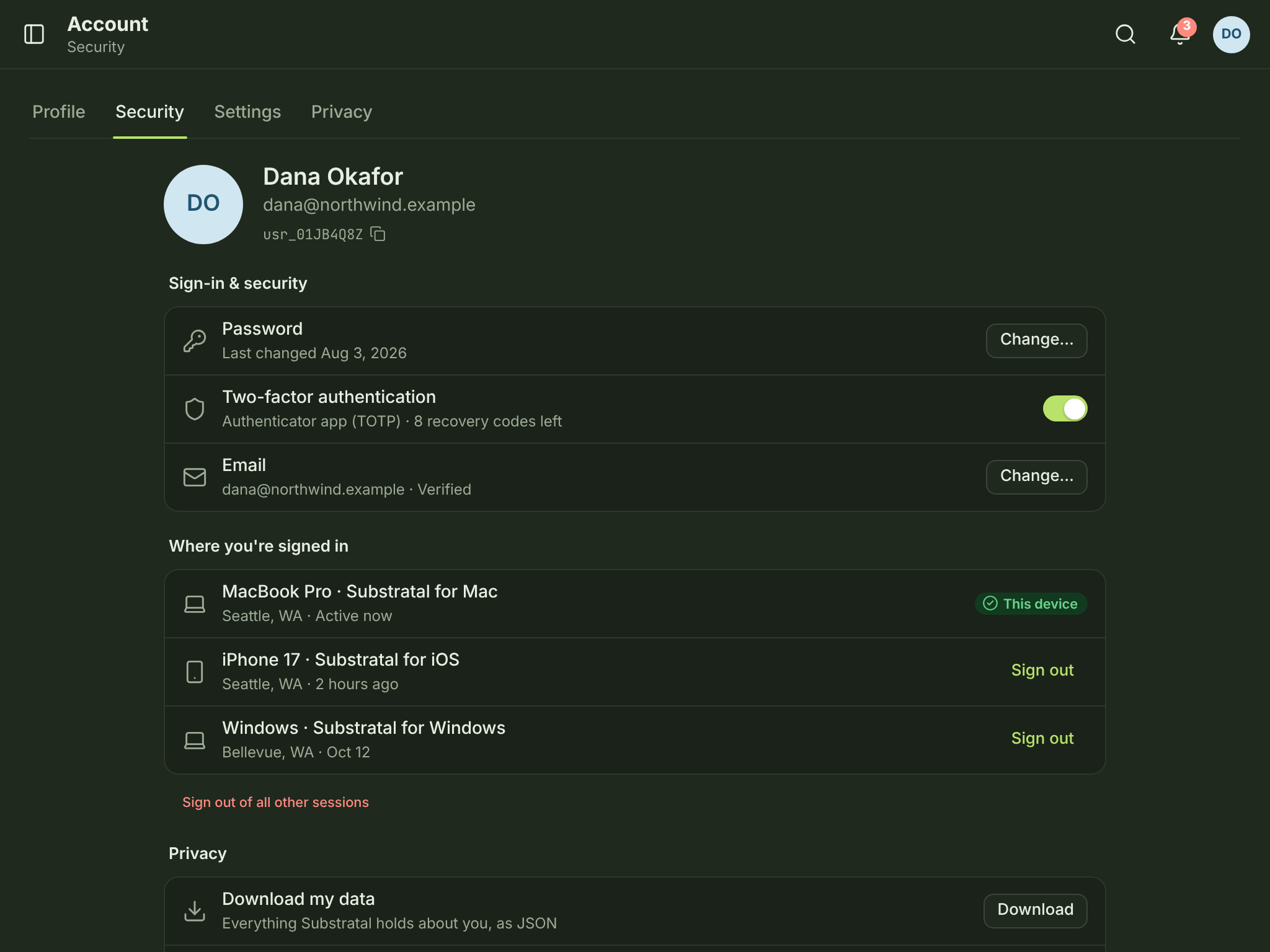 ACC-04 · Security — tablet — dark
