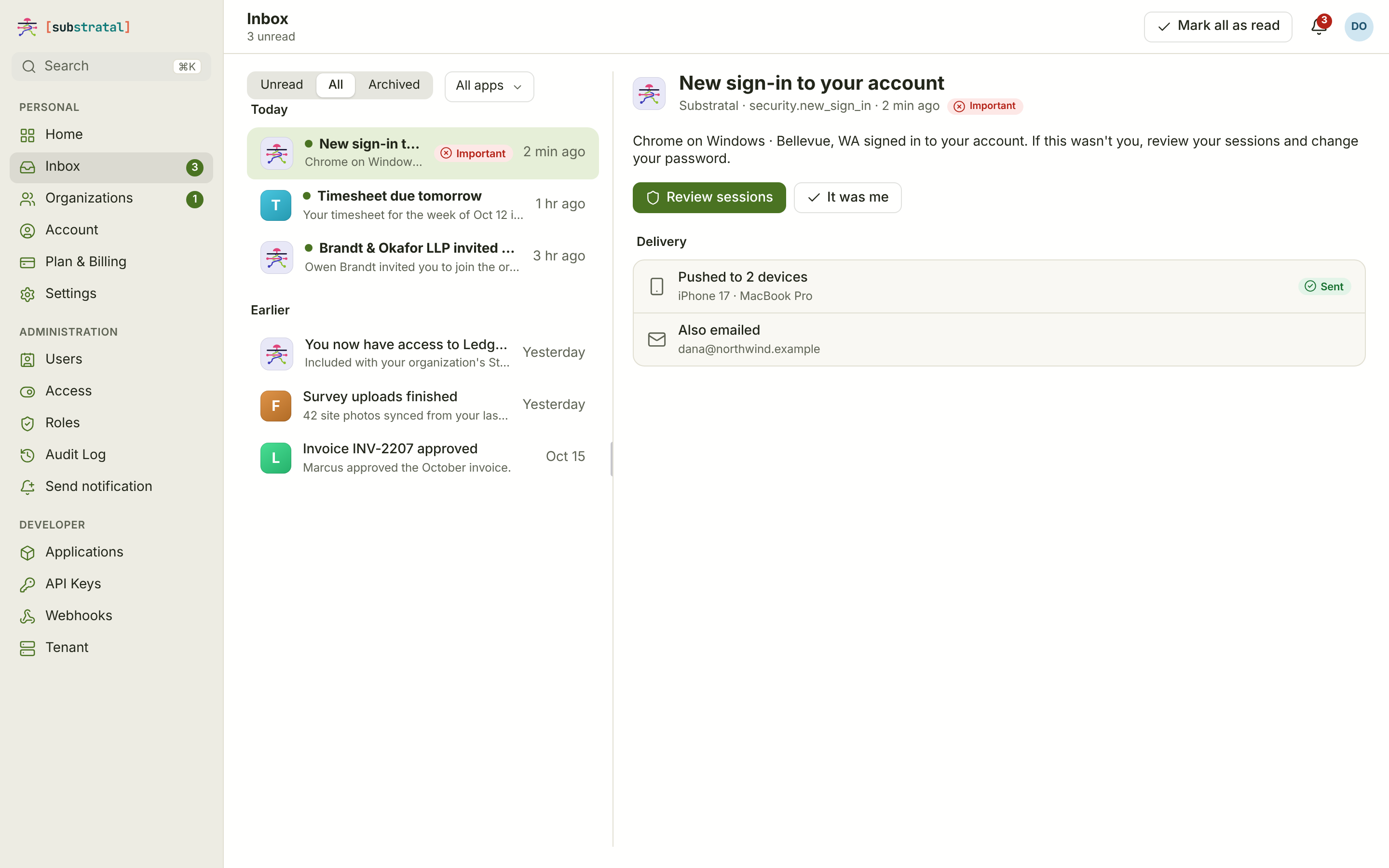 NTF-01/02 · Inbox and notification — desktop — light