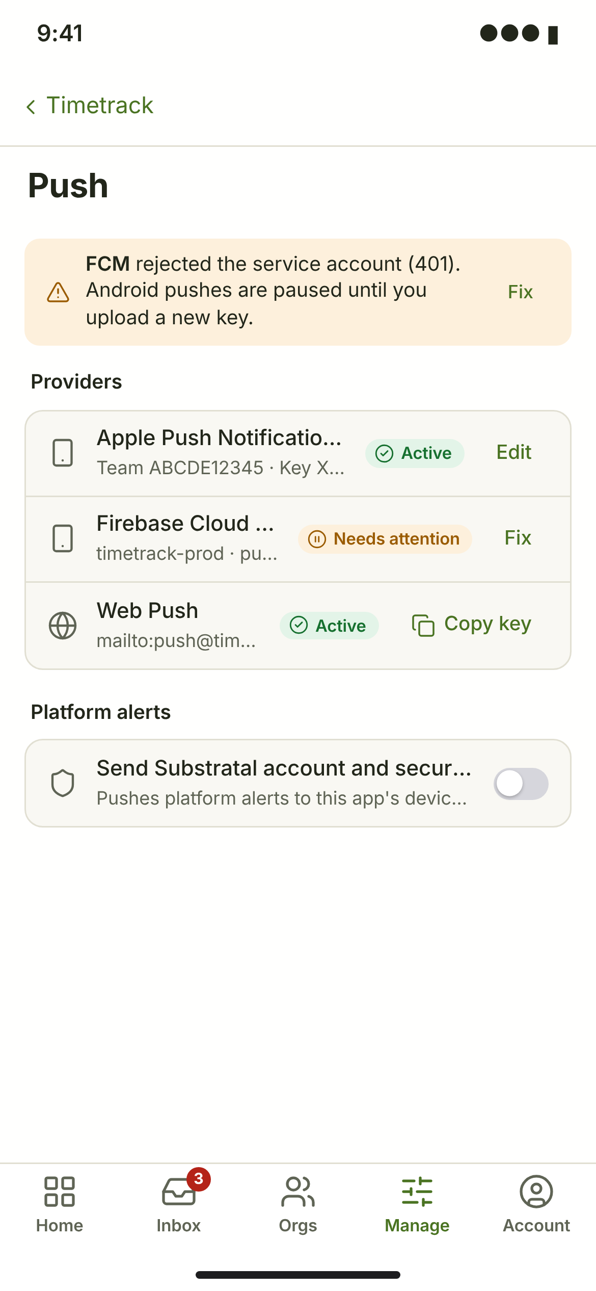 APL-07 · Push credentials — phone — light