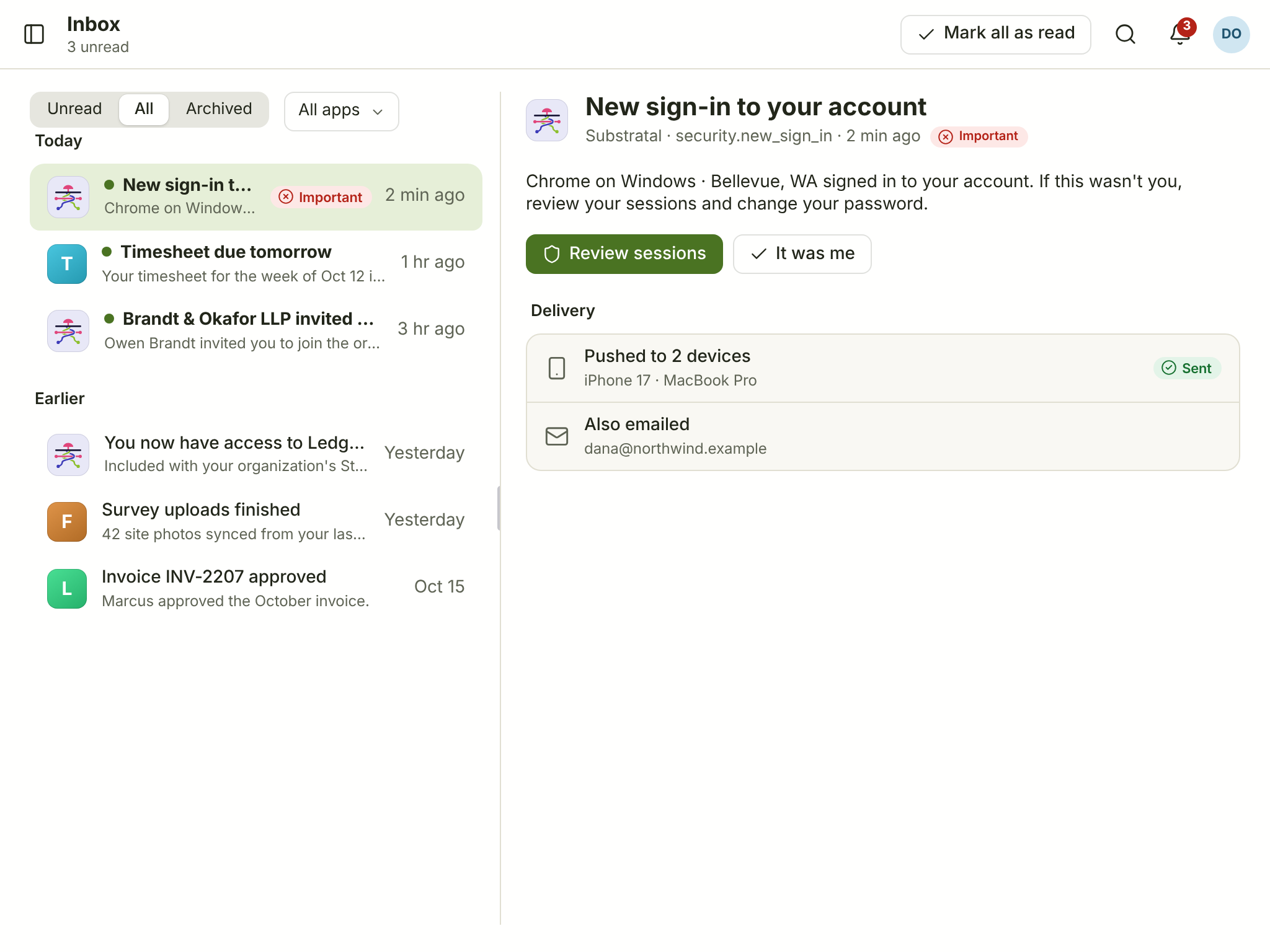 NTF-01/02 · Inbox and notification — tablet — light