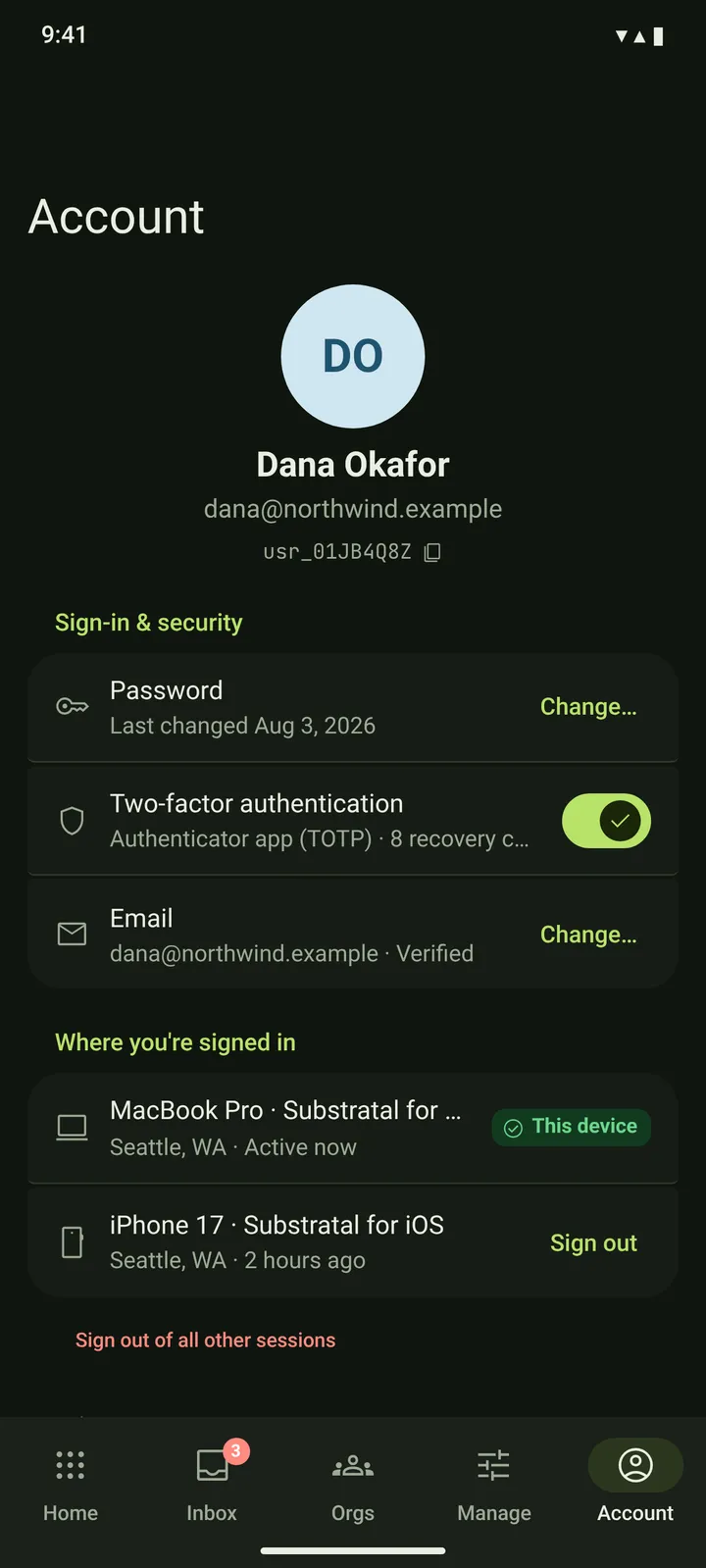 Android Security — dark theme