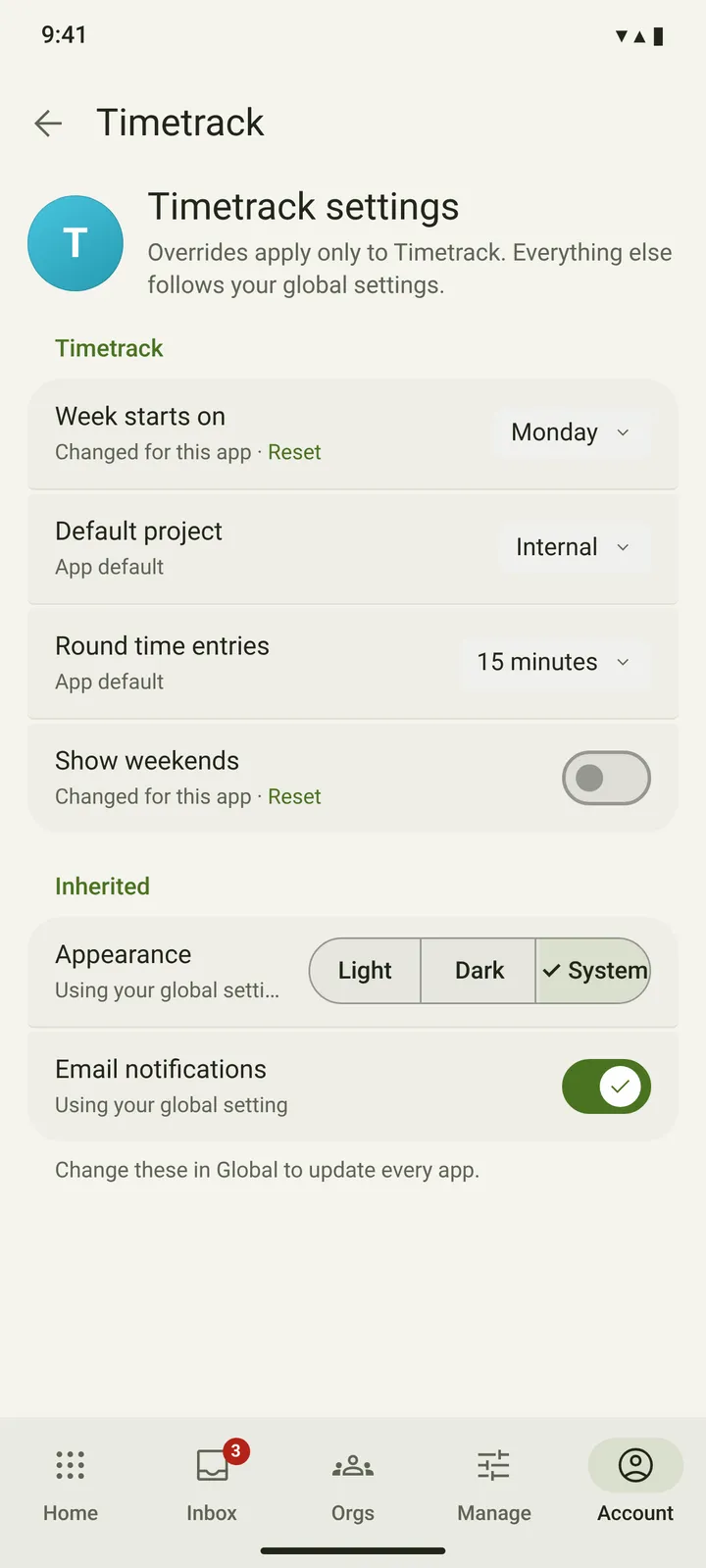 Android Settings — Per app — light theme
