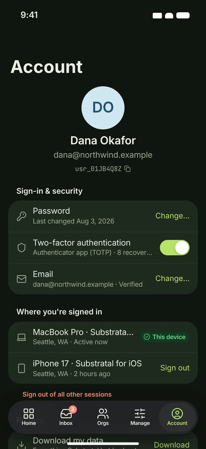 iOS / iPadOS Security — dark theme