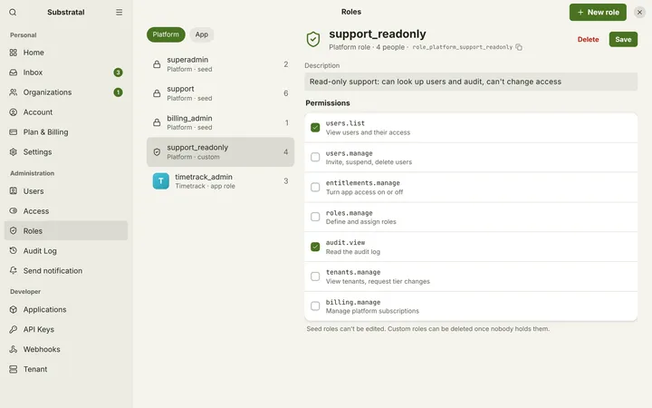Linux (GNOME) Role detail — light theme