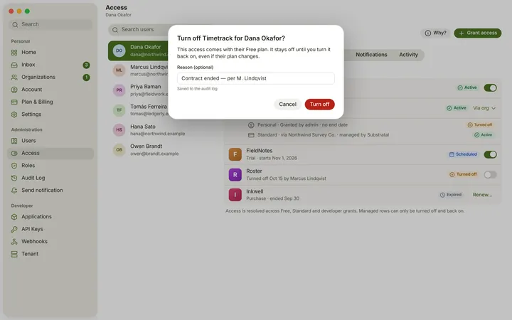 macOS User — Access — light theme