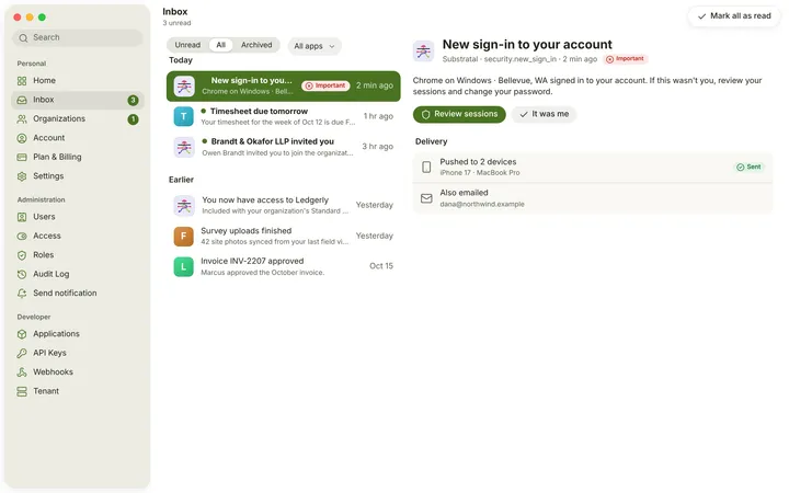 macOS Inbox — light theme