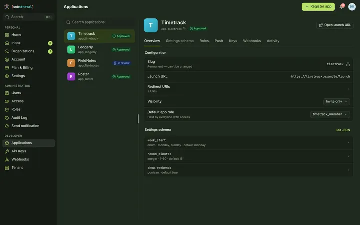 Web (PWA) Application — Overview — dark theme