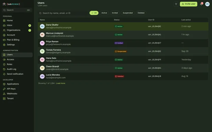 Web (PWA) Users — dark theme