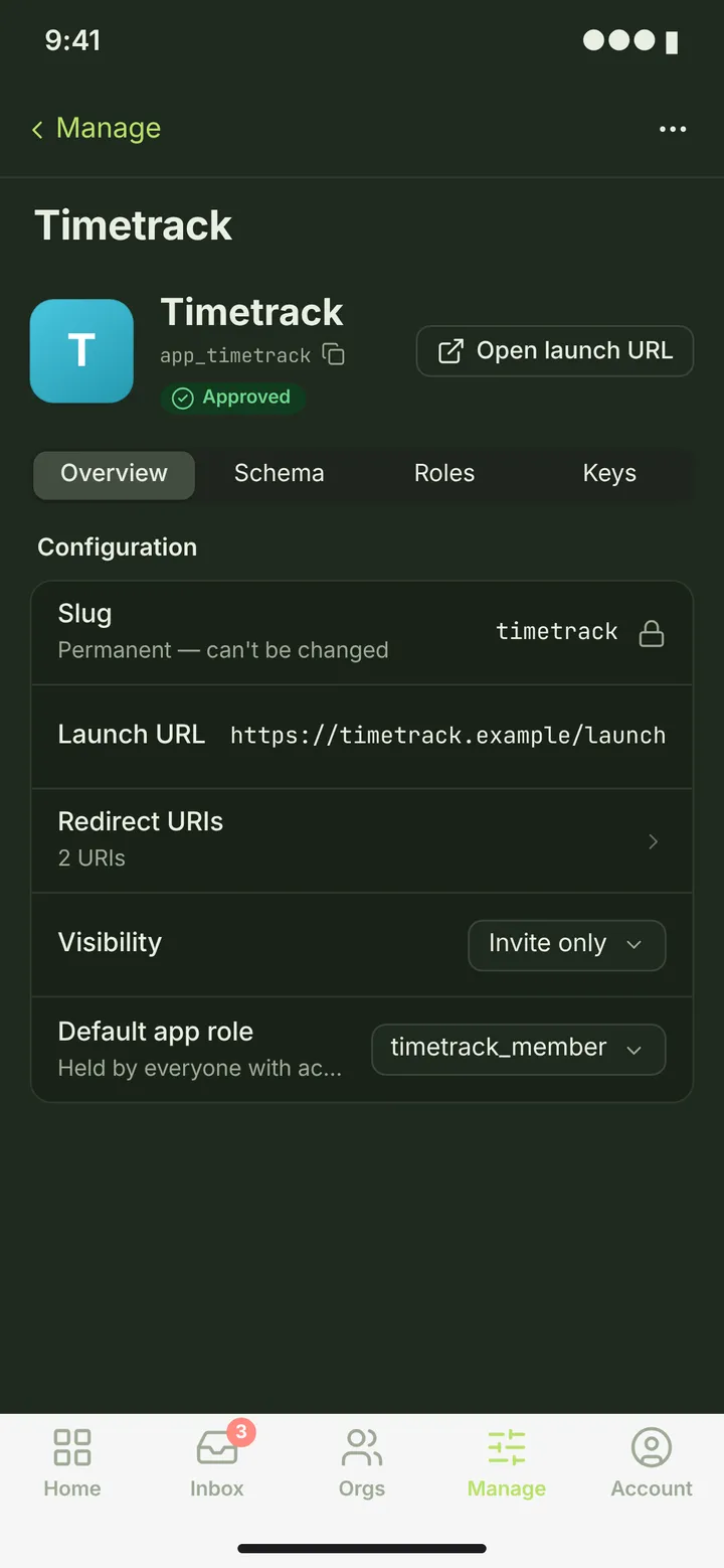 Web (PWA) Application — Overview — dark theme