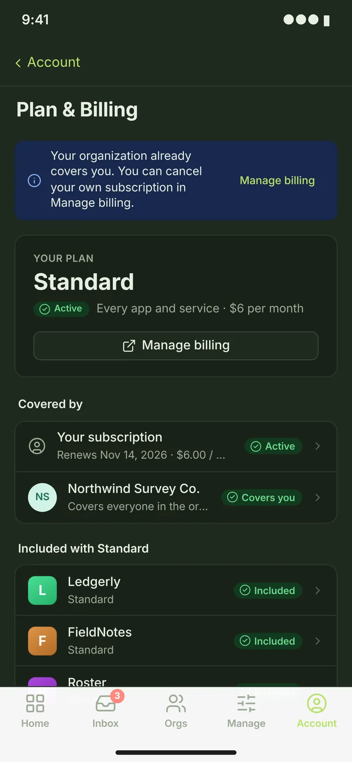 Web (PWA) My plan — dark theme