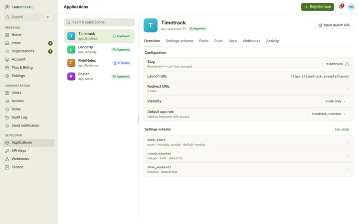 Web (PWA) Application — Overview — light theme