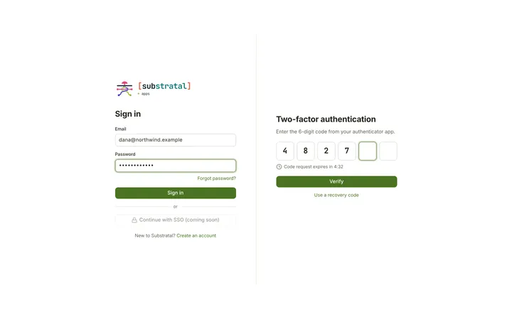 Web (PWA) Sign in — light theme