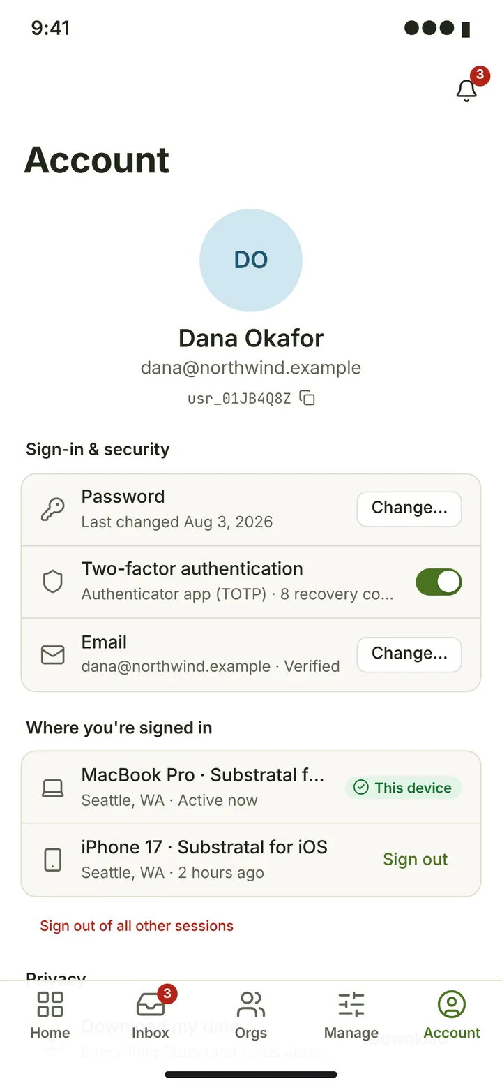 Web (PWA) Security — light theme