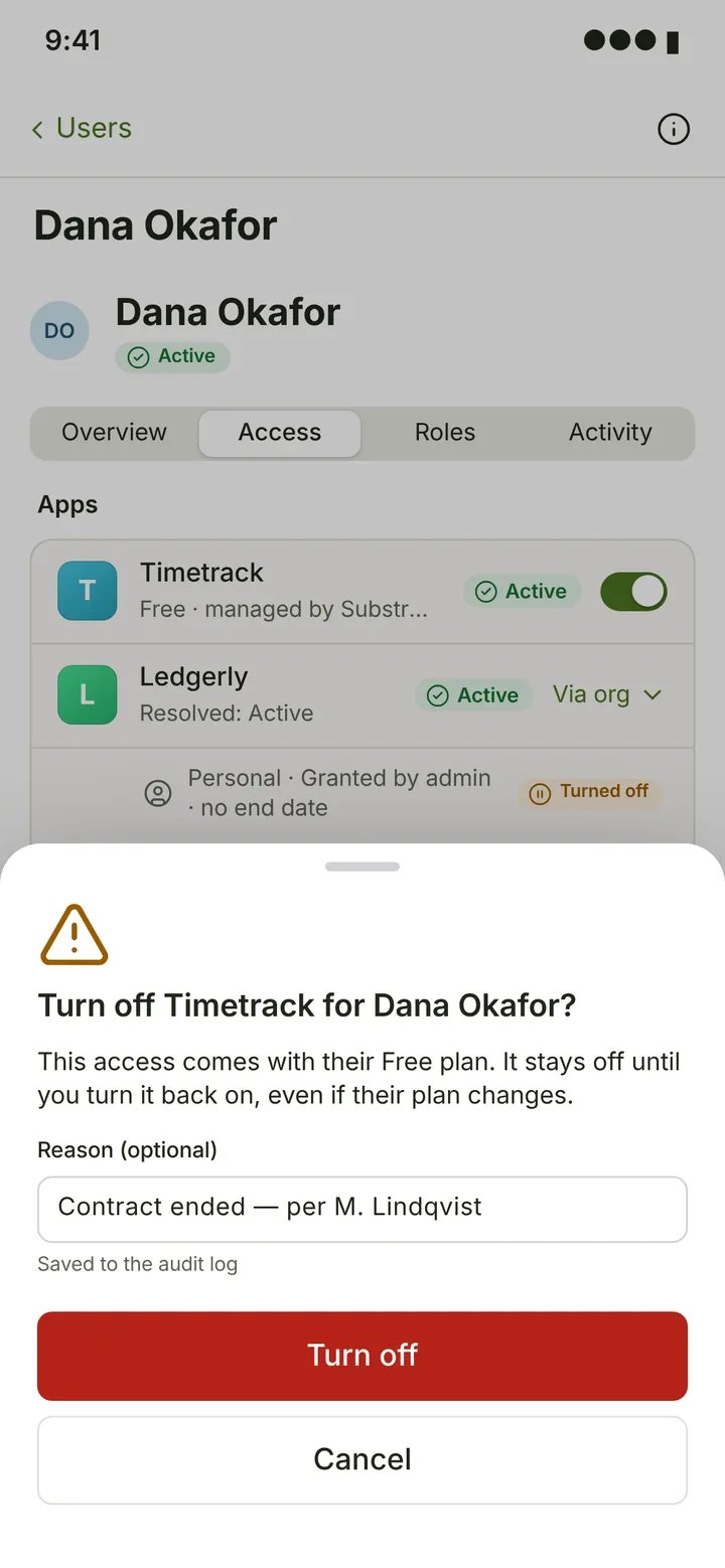 Web (PWA) User — Access — light theme