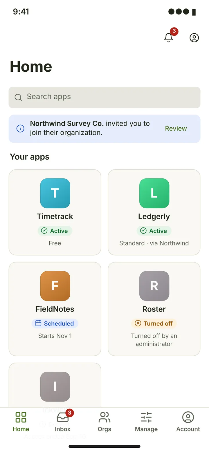 Web (PWA) Home — My Apps — light theme