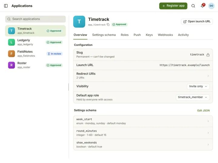 Web (PWA) Application — Overview — light theme