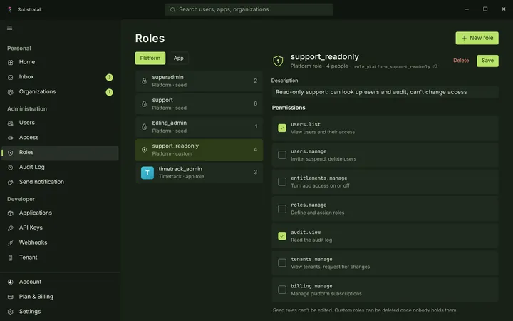 Windows Role detail — dark theme