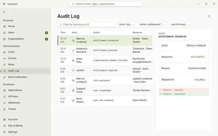 Windows Audit log — light theme