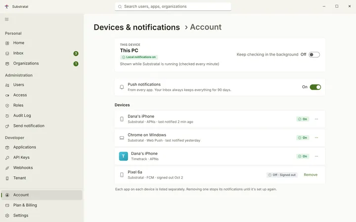 Windows Devices & notifications — light theme